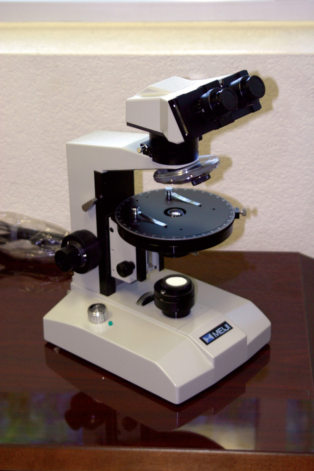 Photograph of a light microscope.